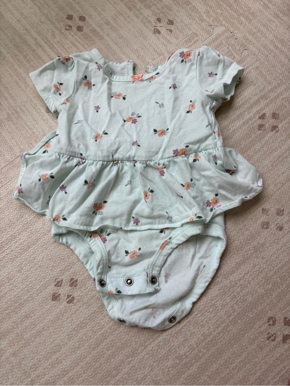 Carter's Mint Floral Ruffle Bodysuit